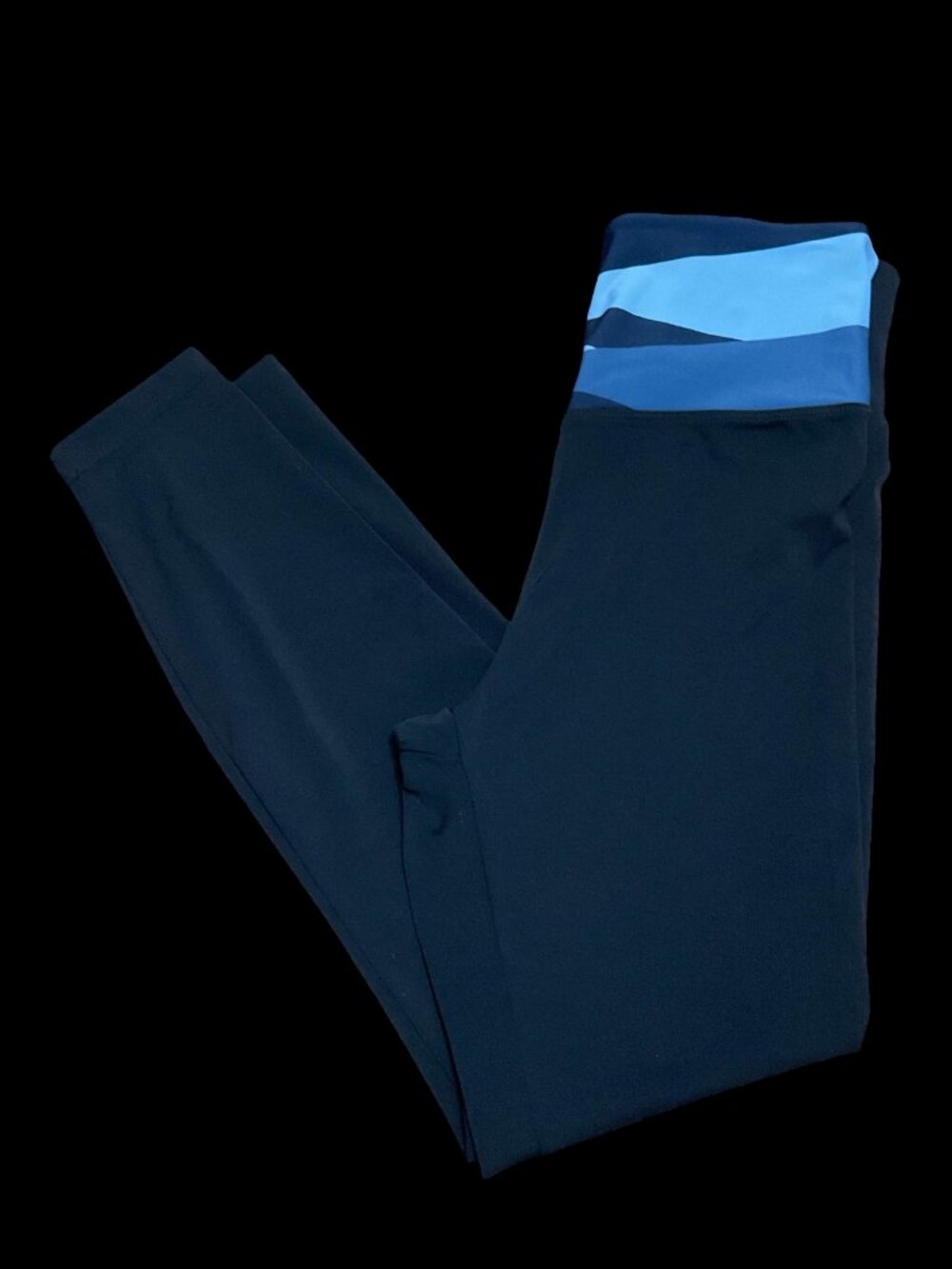 👗5/$25 - Black Leggings w/ Blue Waistband Design